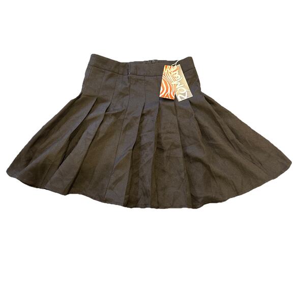 Romwe-Womens Mini Skirt-Pleated Zip Up-Black-Size S-NWT - Picture 2 of 11